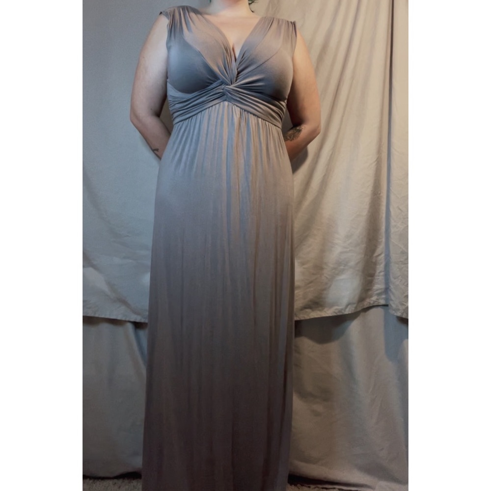 Gray wrap maxi dress